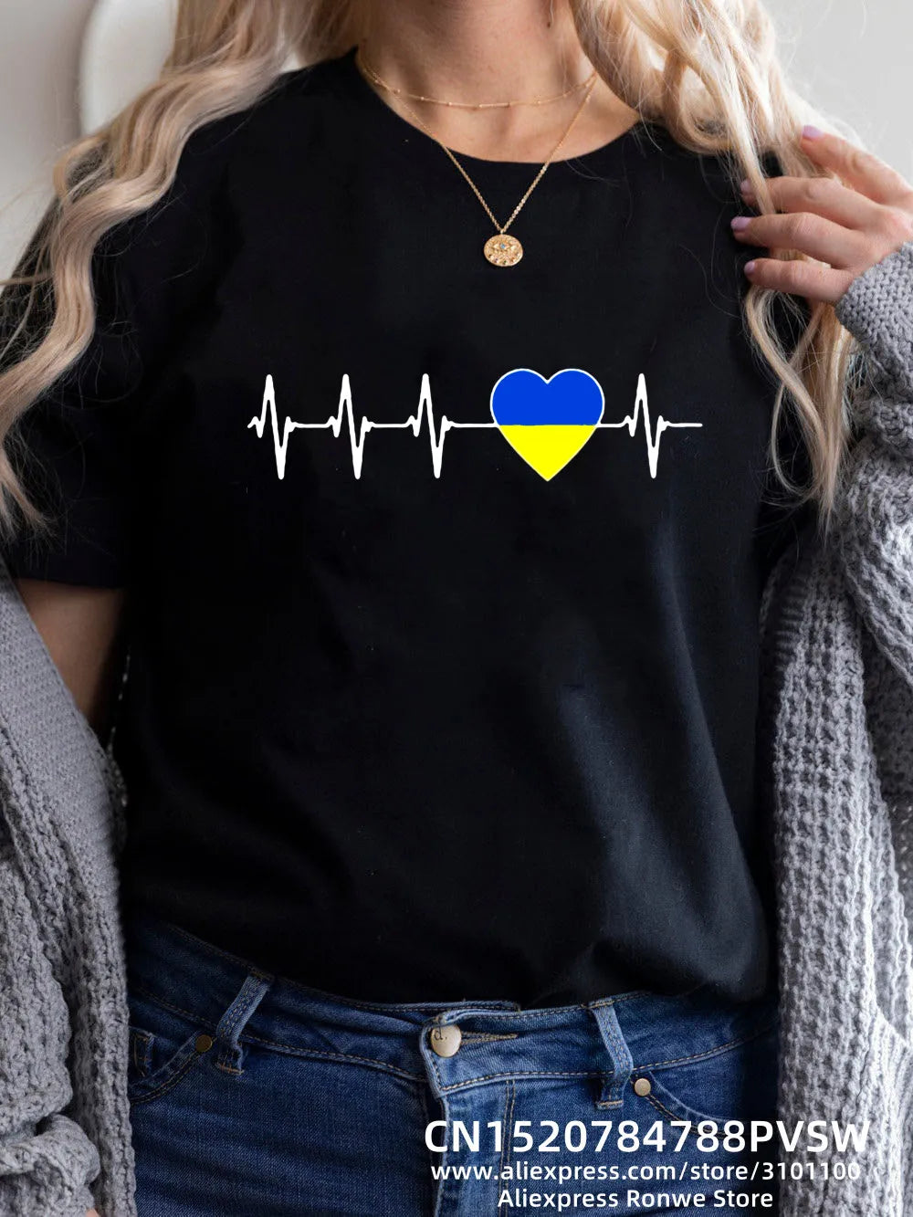 Szívverés Kék Sárga Női Nyomtatott Póló Lány Y2K Rövid Ujjú Póló Felsők Női 90-es Évek Sweetingek Női Harajuku Ruházat