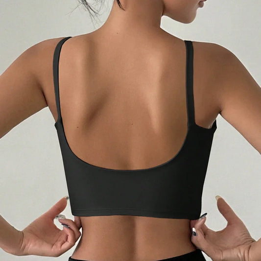 Jóga alsónemű nőknek, lélegző, tömör, U alakú fitnesz sportmelltartó felső melltartóval, edzőteremben, sportos, feszes edzéshez, jog futó mellény