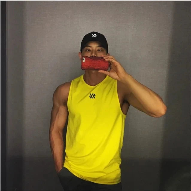 2024 Férfi fitnesz Tank top ujjatlan hálós lélegző sport Alsóing