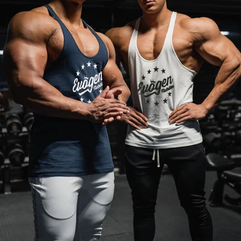 Muscle férfi sport trikó pamut edzőfelsők ujjatlan trikó férfi fitnesz
