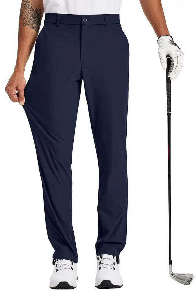 Férfi golfnadrág 30"/32"/34" Stretch munkaruha nadrág Slim, egyenes szabású, könnyű, minőségi üzleti nadrág, lezser öltönynadrág