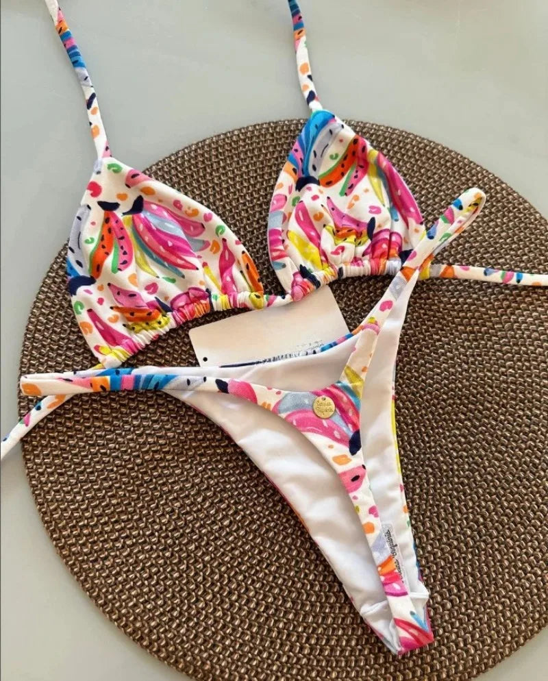 Új bikini női fürdőruha strandnyaralás fürdőruha leopárdmintás szexi bikini szett strandruha fürdőruha tanga fürdőruha biquinis