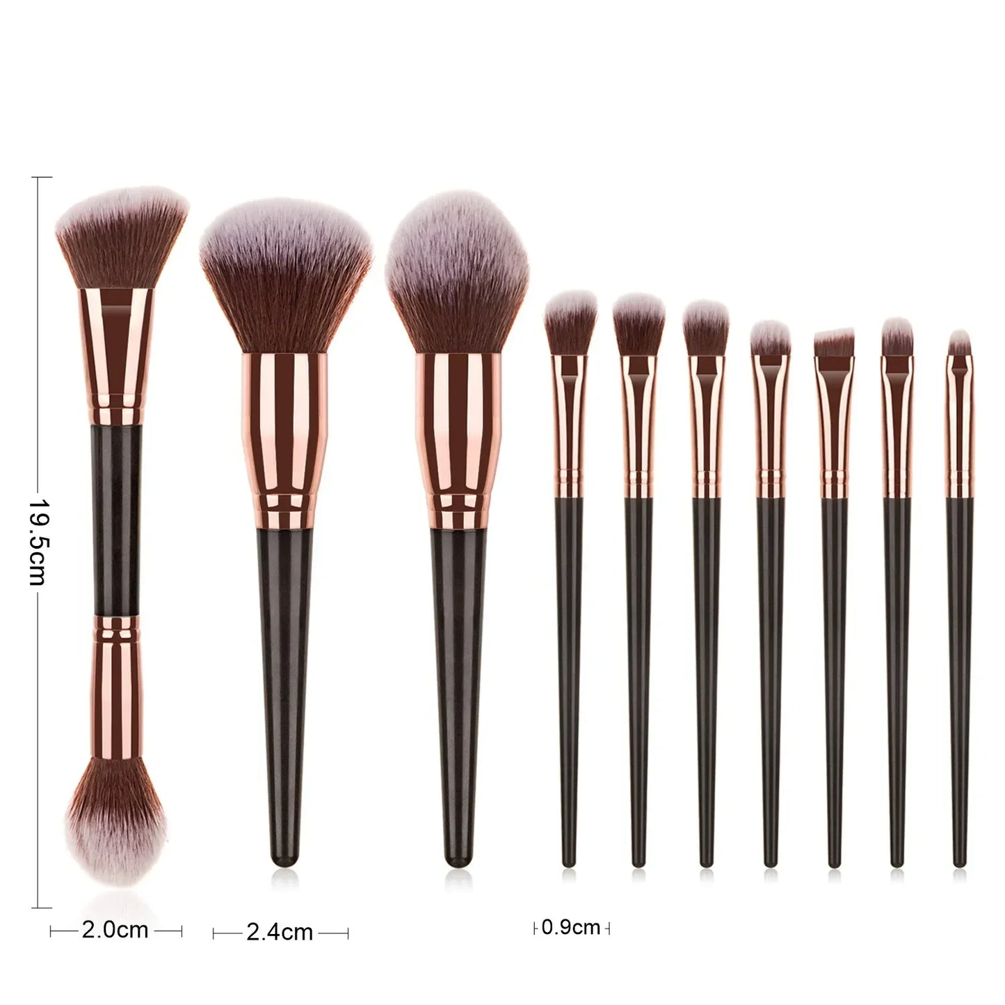 Sminkecset készlet, 15 db-os arc- és szemsminkecset készlet – alapozó púder pirosító ecset, szemhéjfesték szemceruza szemöldök ecset, highlighter ecset