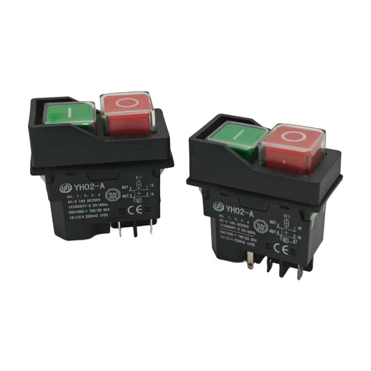 YH02-A 4/5 tűs elektromágneses indító nyomógombos kapcsolók 16A AC250V IP55 vízálló kerti szerszámgép, KJD17 helyettesítésére