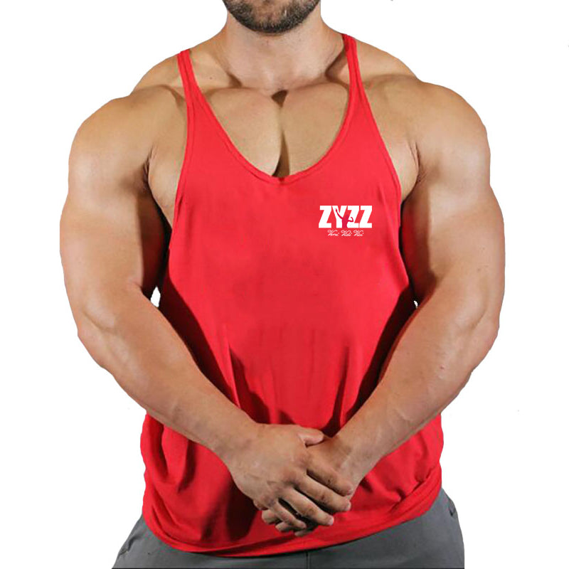 Férfi testépítő trikó, ujjatlan felső, fitnesz, pamut mintás