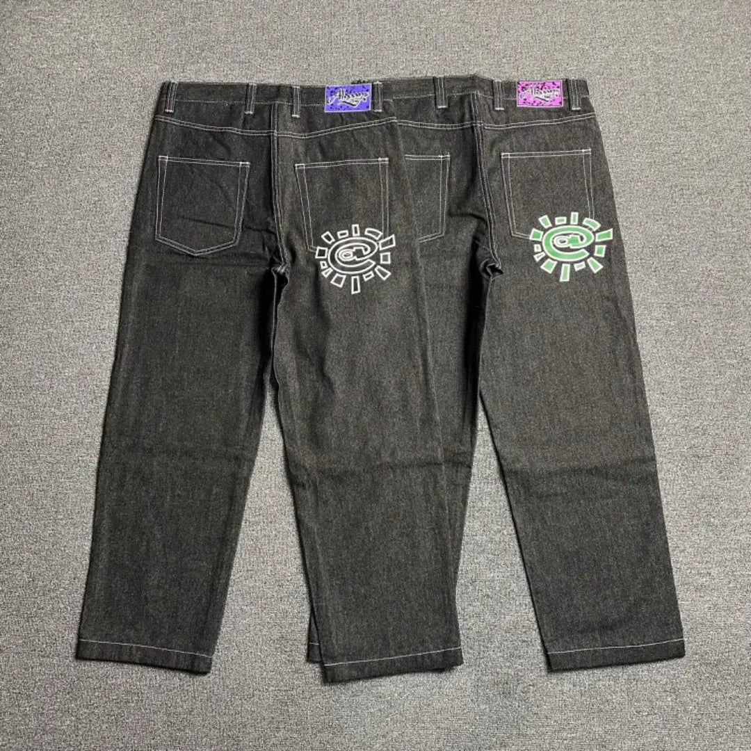 Új Always Jeans Kiváló minőségű Nyomott Hímzésű Egyenes Farmer Fekete Nadrág Férfi Farmer Mintás Trendi Utcai Viselet Always Jeans Férfi