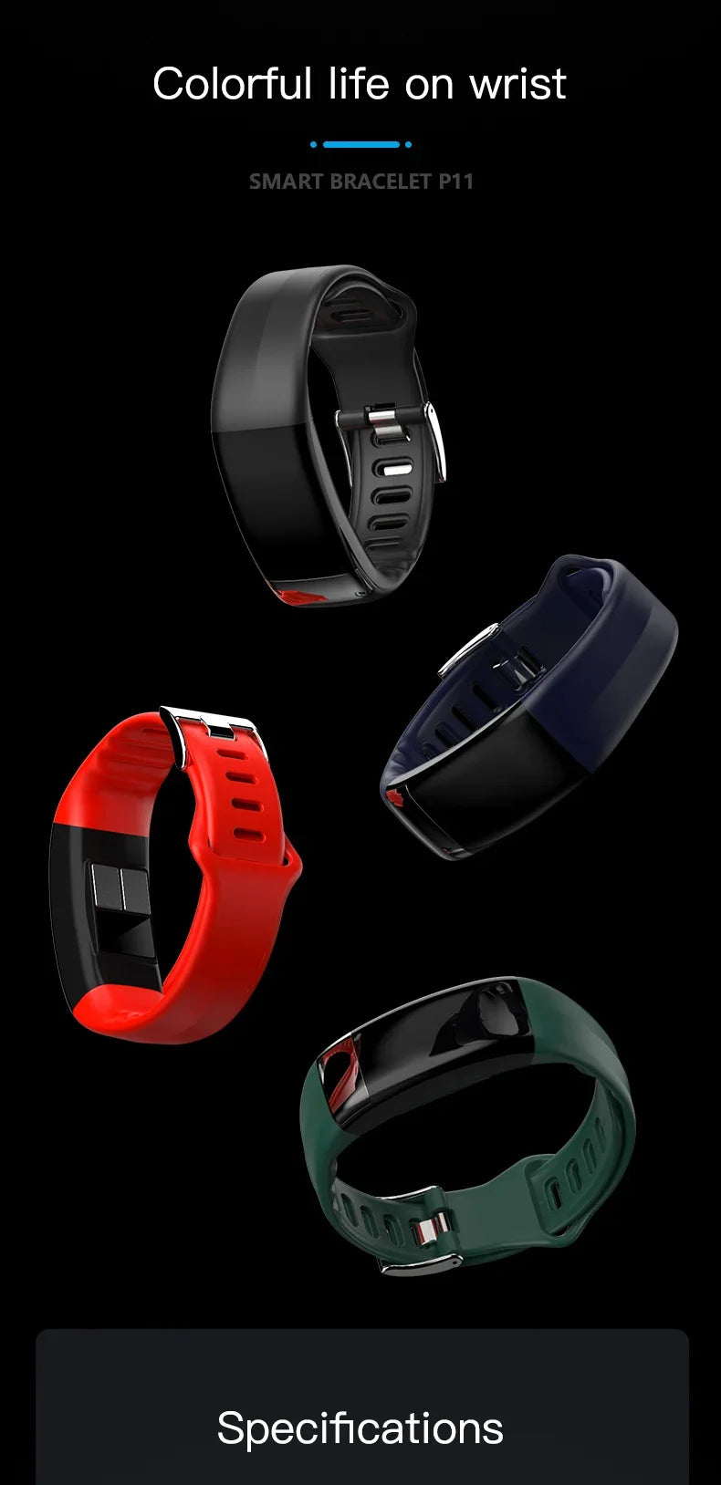 Smartwatch EKG intelligens csuklópánt vízálló P11 Plus intelligens karkötő aktivitáskövető vér oxigén intelligens karkötő fitnesz karkötő