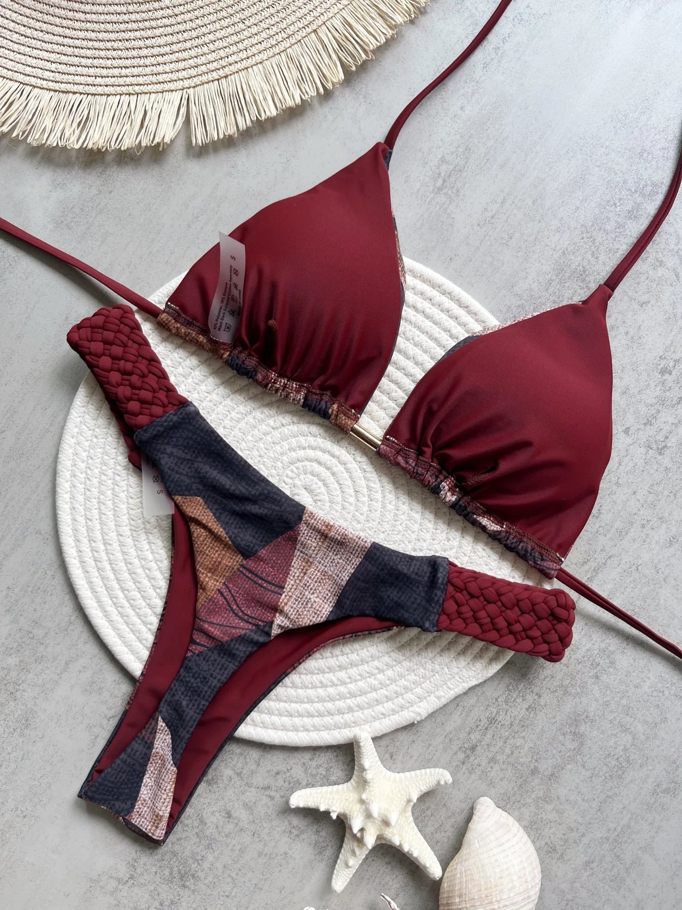 RUOTONSEPT nyomtatott pántnélküli mini tanga magas kivágású bikini női fürdőruha női fürdőruha kétrészes bikiniszett fürdőruha úszás