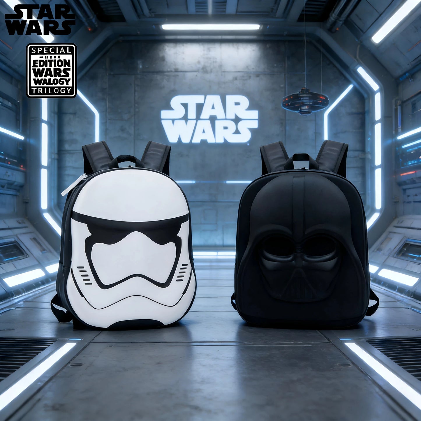 STAR WARS 3D sztereó, rajzfilm hátizsák, Darth Vader, Fehér Katona, anime kiegészítők, ajándékok