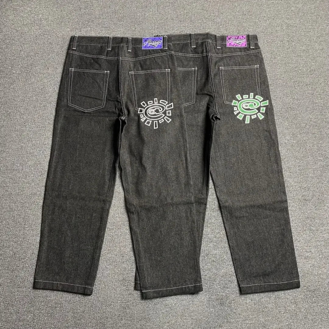 Új Always Jeans Kiváló minőségű Nyomott Hímzésű Egyenes Farmer Fekete Nadrág Férfi Farmer Mintás Trendi Utcai Viselet Always Jeans Férfi