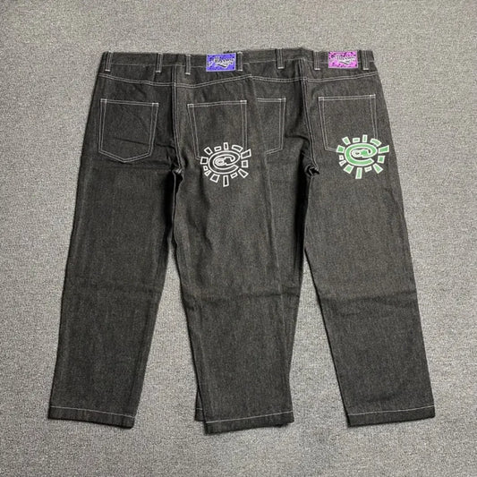 Új Always Jeans Kiváló minőségű Nyomott Hímzésű Egyenes Farmer Fekete Nadrág Férfi Farmer Mintás Trendi Utcai Viselet Always Jeans Férfi