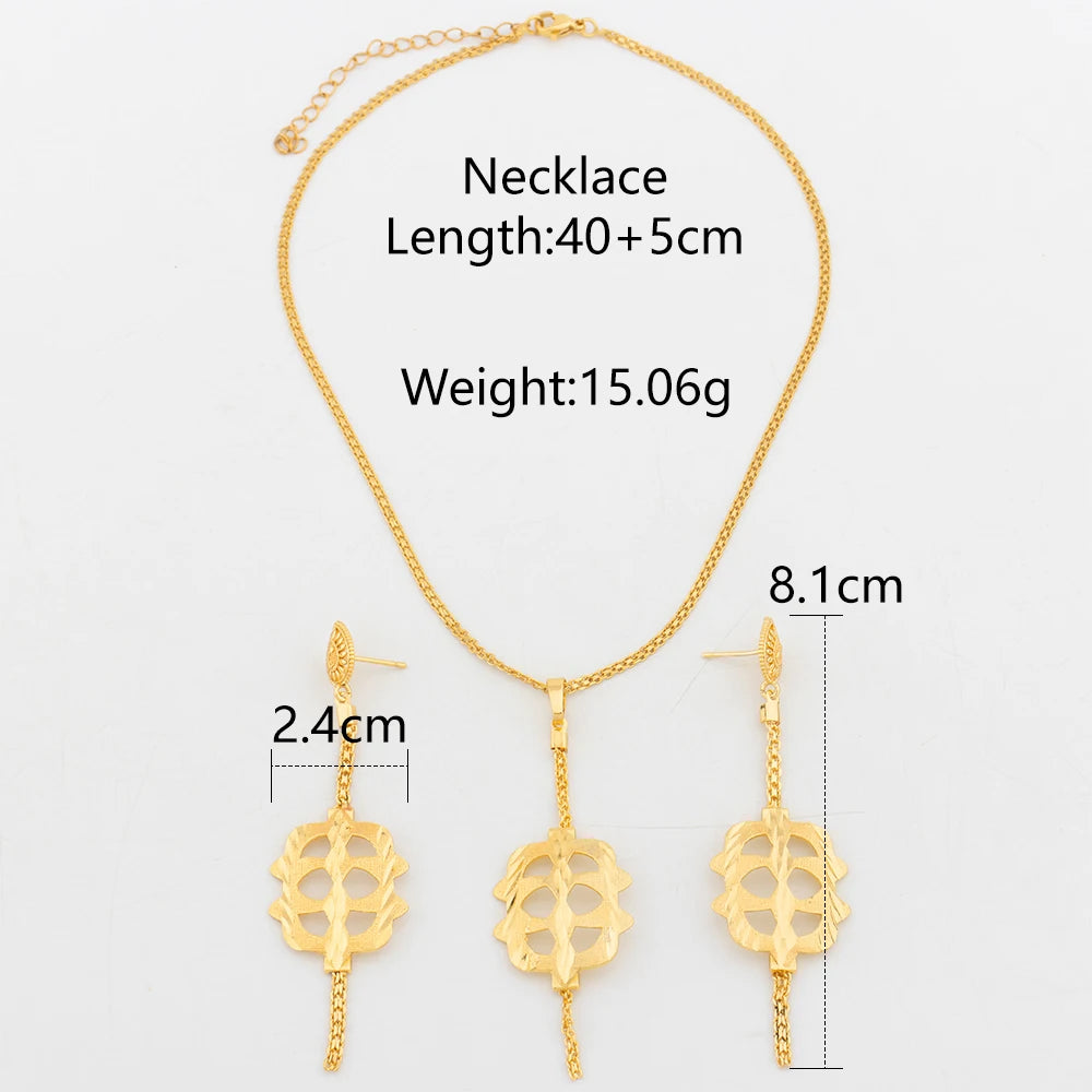 4 db-os ékszerkészlet nőknek, geometrikus medál, 40 cm-es nyaklánc, arany színű fülbevalók, mindennapi viselet, divatos esküvői ékszerek kiegészítők