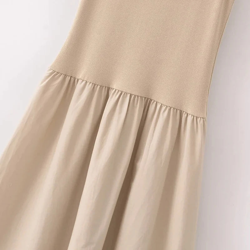 HXAO Női fekete hosszú ruhák 2025 tavaszi ujjatlan elegáns ruhák divatos hétköznapi vintage party khaki ruhák Vestidos