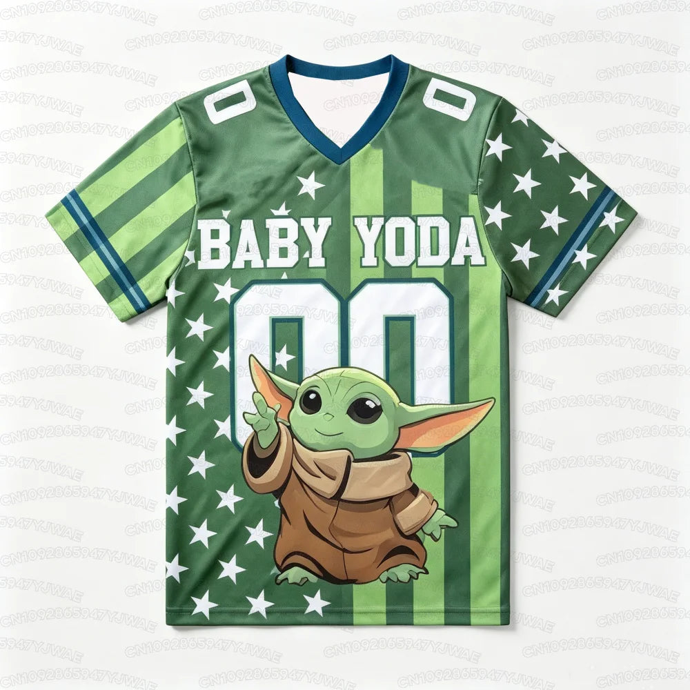 Nyári Grogu focimez Baby Yoda Mandalorian férfi/női gyerek póló családi parti ajándék Y2k mez