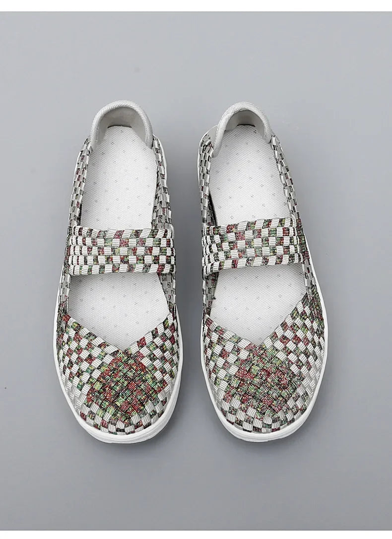 2025 Új Női Cipők Kézzel Szőtt Alkalmi Cipők Vastag Alsó Lélegző Egyszemélyes Szandálok Slip-on Lazy Travel Shoe Chaussure Femme