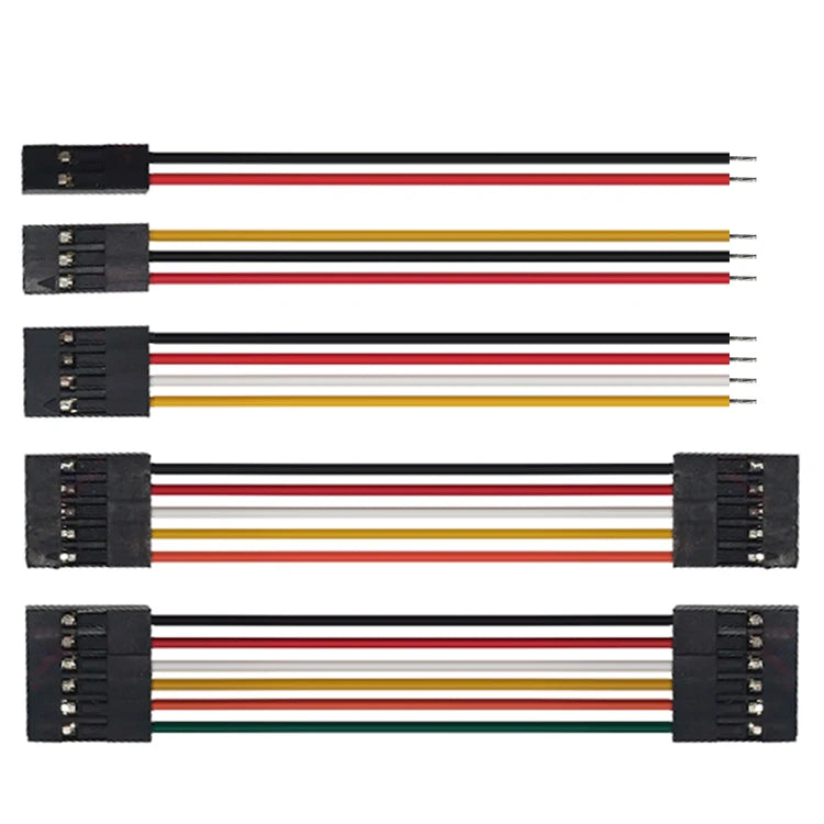 10 db 2,54 mm-es Dupont vonalú, egyvégű, ónozott/kétvégű, anya-nő ko-irányú próbakábel 2p-10P 100~300mm