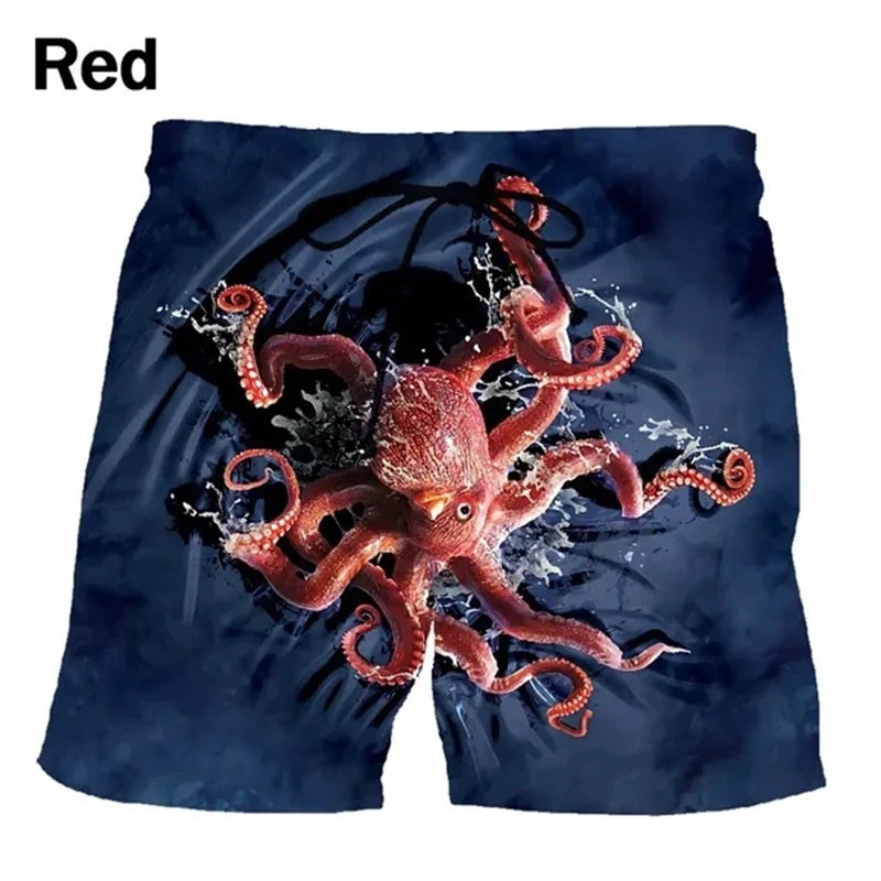 3D vicces elefánt állatmintás strandnadrág férfiaknak alkalmi hawaii szörfdeszkás rövidnadrág