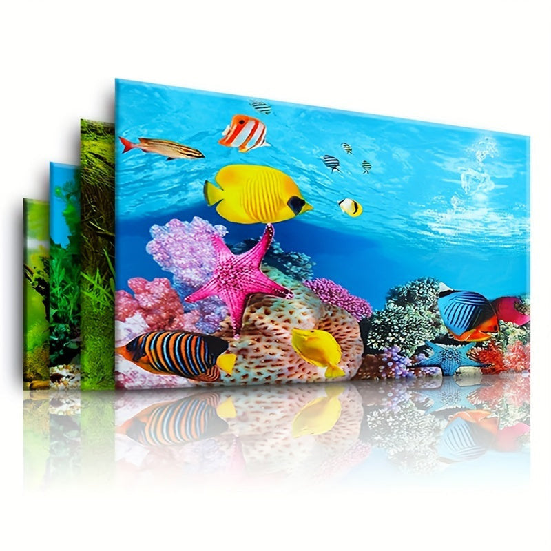 Akvárium Háttérpapír, Kétoldalas Akvárium Dekoratív Háttér 30 x 50 cm
