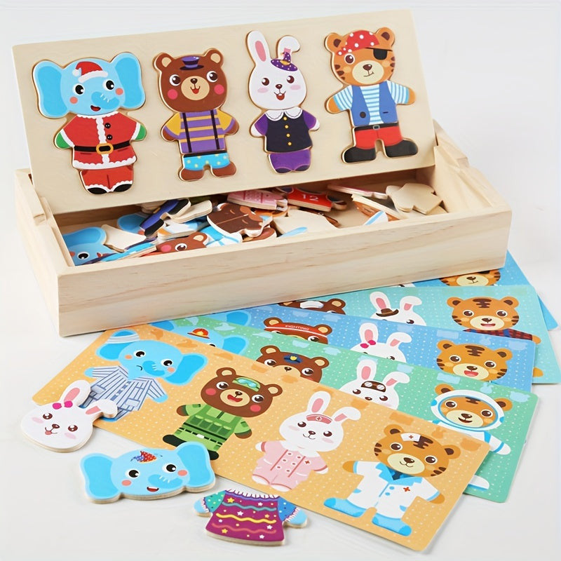 Interaktív Fa Medve Öltöztetős Puzzle