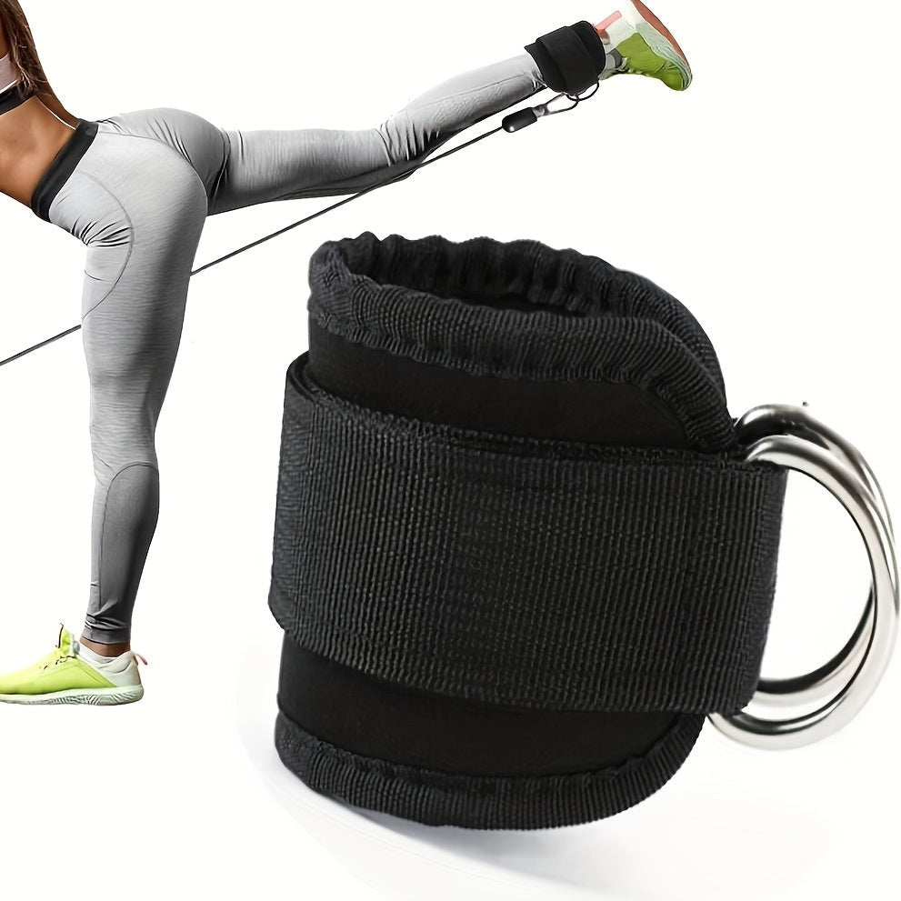 2db Állítható Légáteresztő Bokapántok Ellenállási Szalagokhoz - Tartós Poliészter Fitnesz Lábgyűrűk Fekete Színben