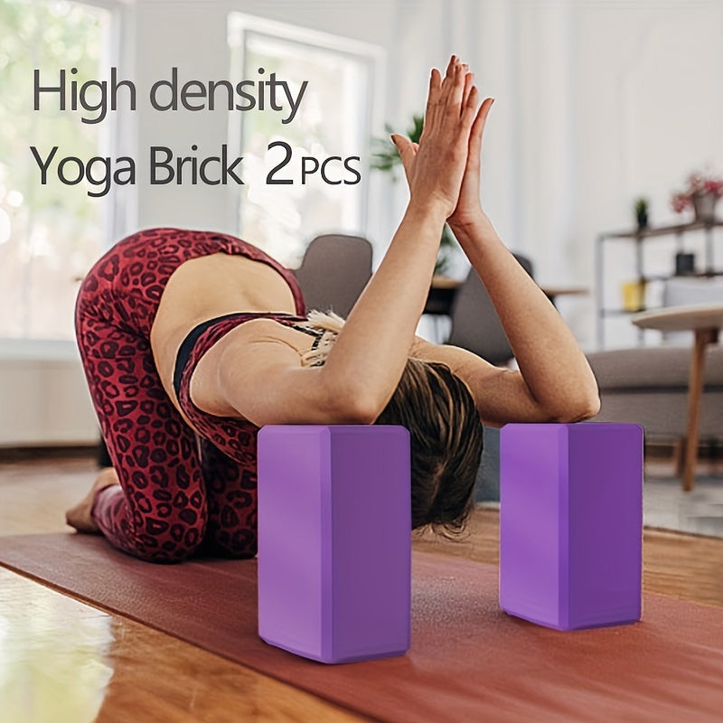 2 db egyszínű jógatégla, csúszásmentes, nagy sűrűségű jógablokkok, alkalmasak testformáláshoz, lábnyomáshoz, jógához és pilateshez Yoga Brick-Lila/2db