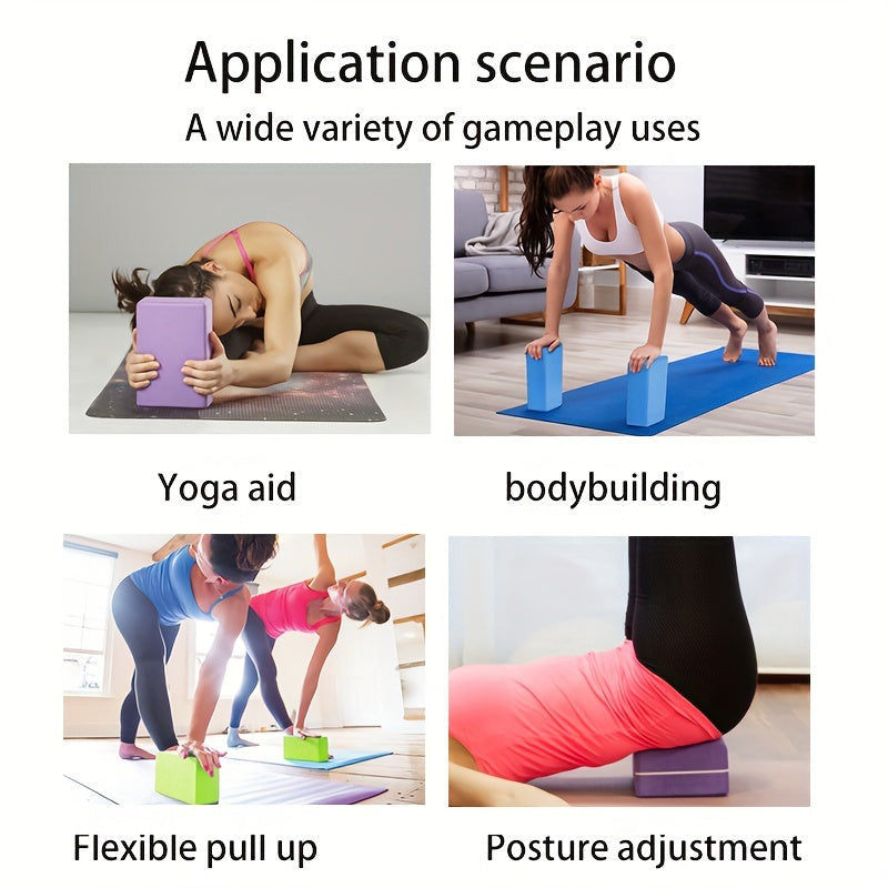 2 db egyszínű jógatégla, csúszásmentes, nagy sűrűségű jógablokkok, alkalmasak testformáláshoz, lábnyomáshoz, jógához és pilateshez Yoga Brick-Lila/2db