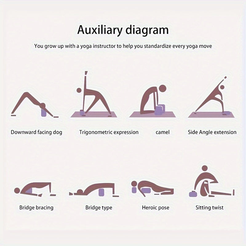 2 db egyszínű jógatégla, csúszásmentes, nagy sűrűségű jógablokkok, alkalmasak testformáláshoz, lábnyomáshoz, jógához és pilateshez Yoga Brick-Lila/2db
