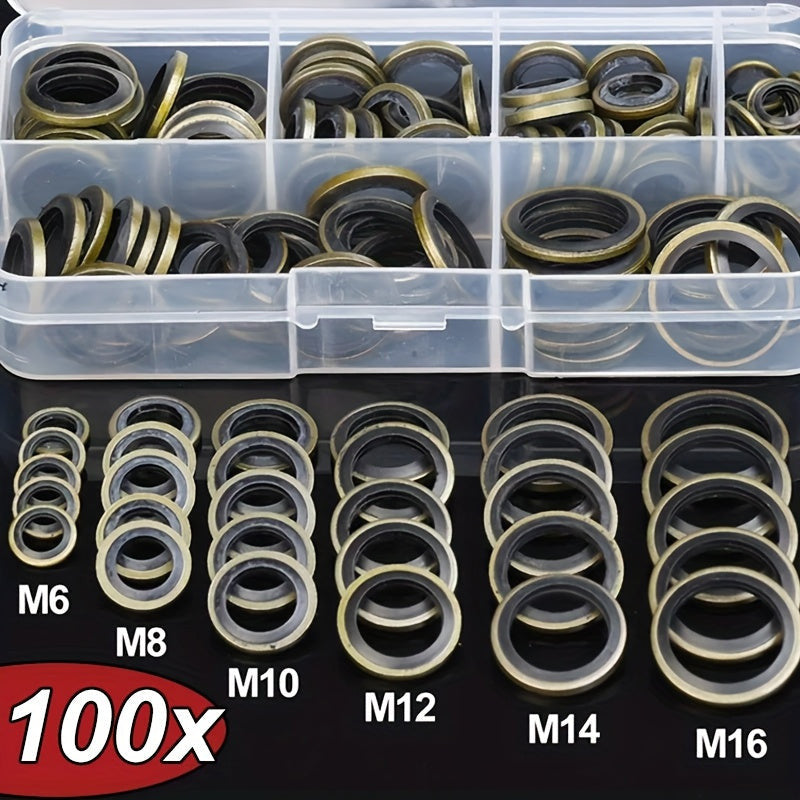 100db/doboz Autóolajtartály Lefolyó dugó Gumi Lefolyó zárló Gumi Lefolyó dugó Gumi Cserélhető mosdó tömítés készlet M6 M8 M10 M12 M14 M1