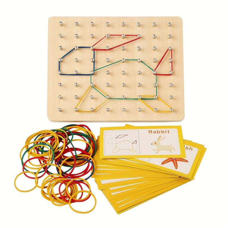 Oktató fa Geoboard gumi szalagokkal