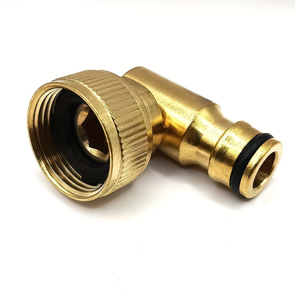Réz 90°-os csatlakozó, 3/4" menetes, kerti öntöző csőadapter