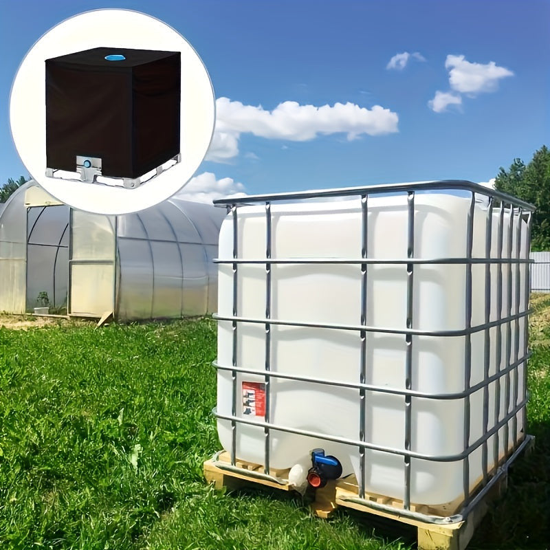 Fekete UV-álló huzat IBC 1000L víztartályhoz – Oxford anyag, kültéri védelem eső és nap ellen