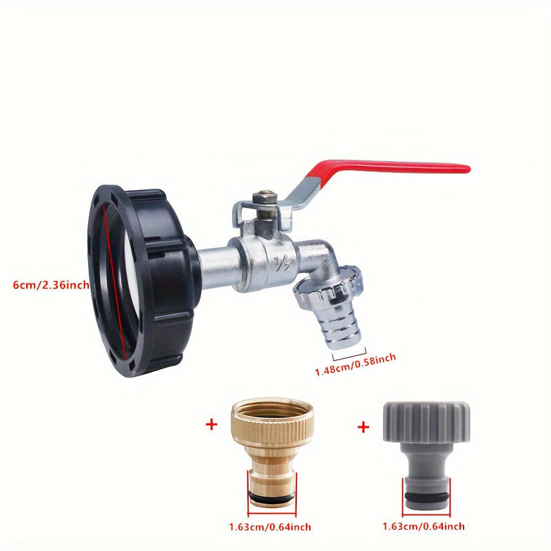IBC víztartály adapter szórófejjel – 1/2” és 3/4” tömlőcsatlakozóval