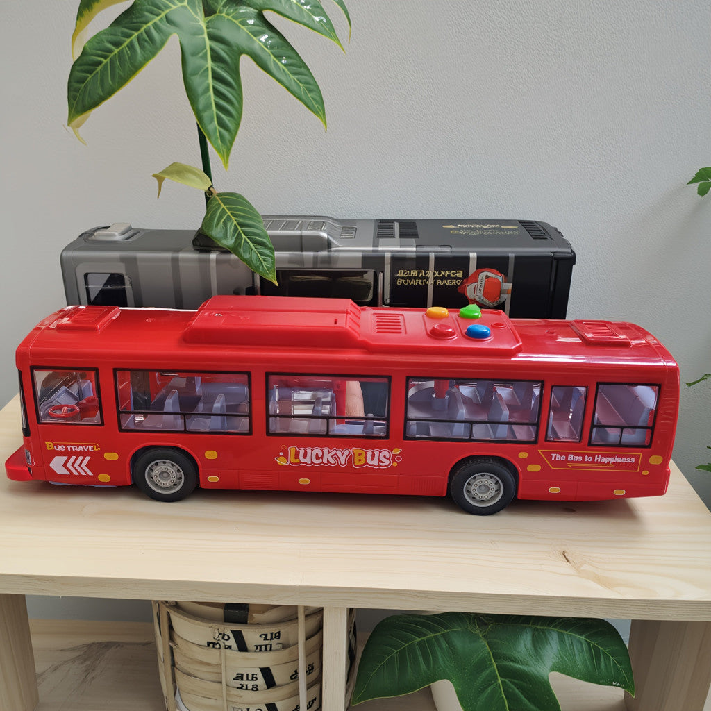 30 cm-es Dupla Ajtós Játékbusz Fénnyel és Hanggal