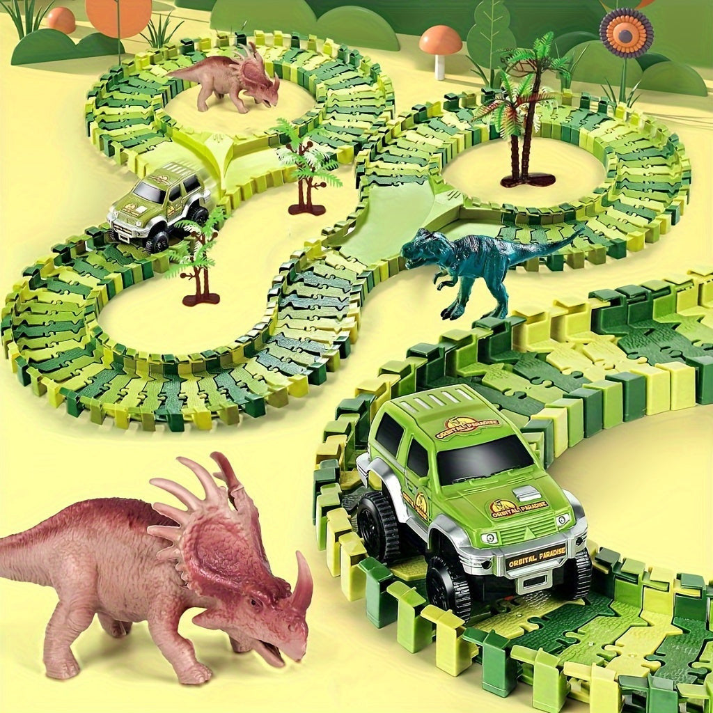 120 db-os Dinoszaurusz Pálya Játék Elektromos Autó Pálya Készlet Fiúknak