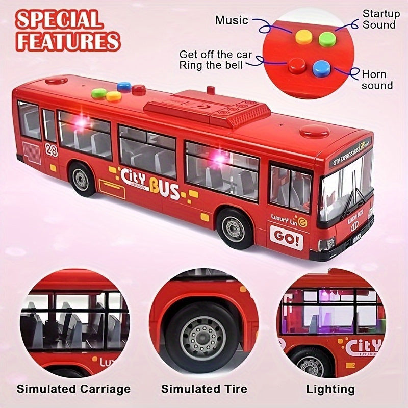 30.48 cm-es piros és kék dupla ajtós busz