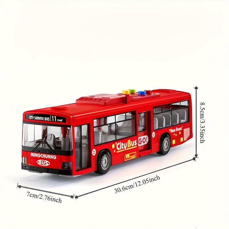 30.48 cm-es piros és kék dupla ajtós busz