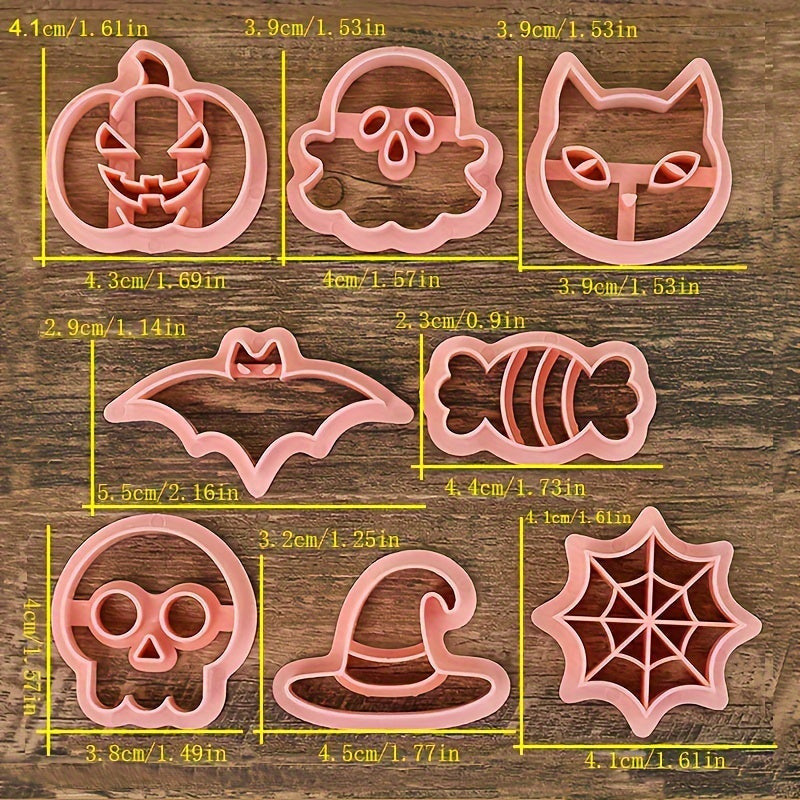 8 darabos Halloween Süteményszaggató kiszúró Készlet
