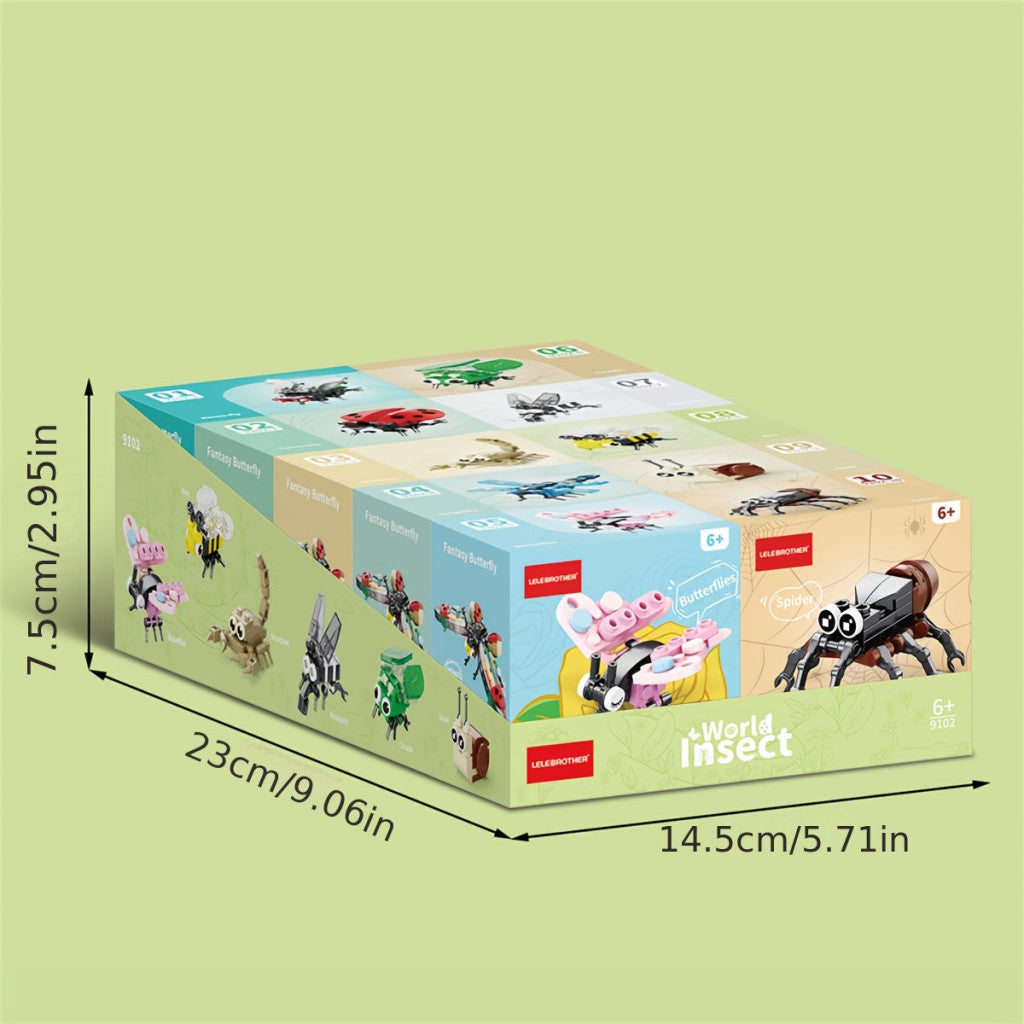10 az 1-ben mini aranyos háziállat sorozat építőkocka készlet, 10 kis modellből vagy 1 nagy modellé kombinálható Türkiz