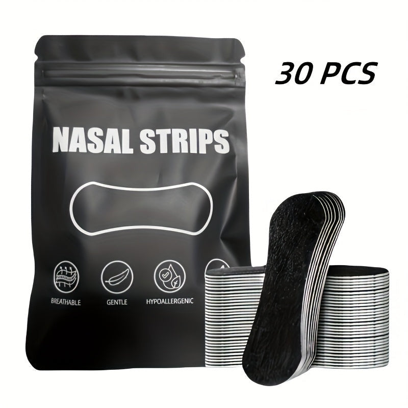30 db fekete öntapadós orrcsipesz, extra tartós, jobb alvásminőség és légzés, alacsony allergén