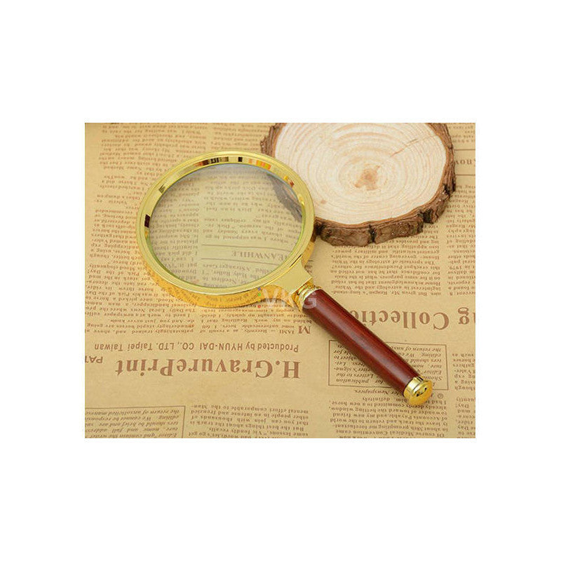 Klasszikus kezelésű nagyító 80mm arany üveg elegáns