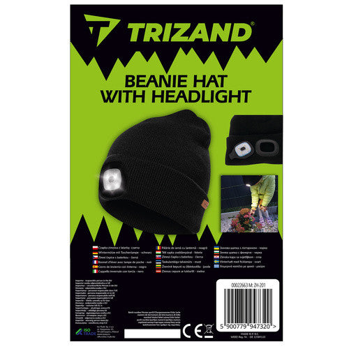 Téli sapka zseblámpával - fekete Trizand 22663
