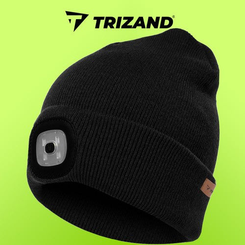 Téli sapka zseblámpával - fekete Trizand 22663