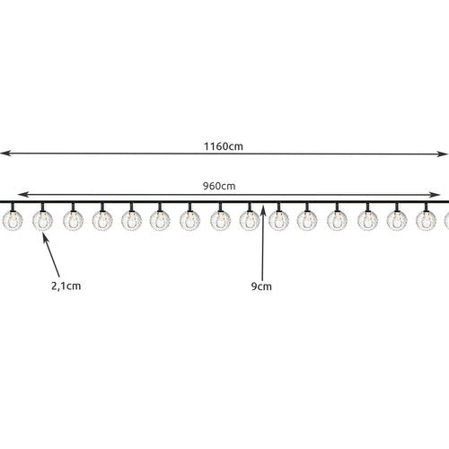 Napelemes fényfüzér 12m IP65 Gardlov 24010