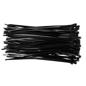 TOPEX KÁBELKÖTEGELŐ, gyorskötöző, 3,6mm x 200mm, fekete, 100db 44E976