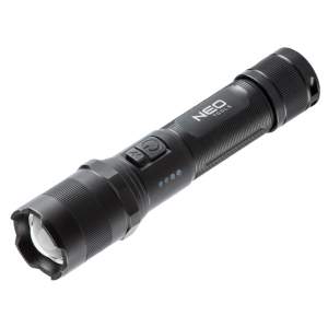 NEO TOOLS Zseblámpa tölthető, USB, 1000lum, OSRAM P9 LED, 10W 99-035