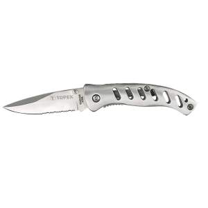 TOPEX Kés, összecsukható kés retesszel, 8cm penge, teljes 185mm 98Z105